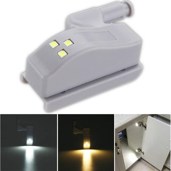 Pack of 3 LED Light Under Cabinet Lights Closet Night Lights Hinge LED Sensor Light for Kitchen Cabinet Cupboard