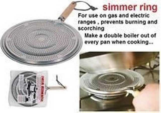 Flame Simmer Ring Heat Diffuser with Wooden Handle