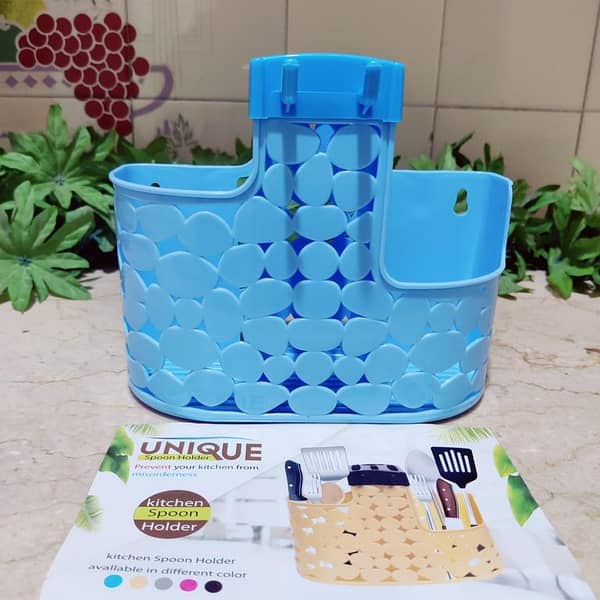 Multicolor Plastic Kitchen Utensil Stand for Organizing Spoons and Knives