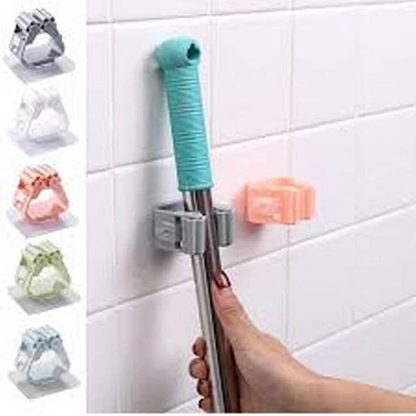 Mop and Broom Storage Wall Mount Clip | Handle Holder Clamp for Efficient Wall Storage