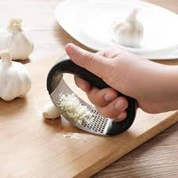 Manual Stainless Steel Garlic Press Rocker with Handle