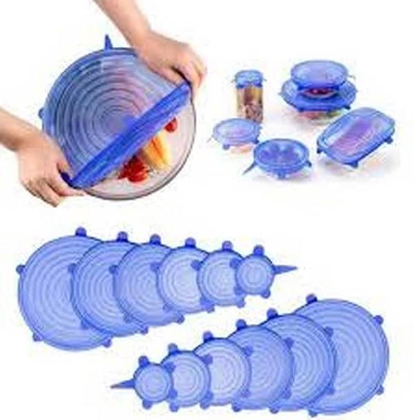 Silicone Stretch Lids,Reusable Expandable Seal Bowl Covers Lid to Keep Food Fresh,Fit Various Sizes and Shapes of Containers or Bowls,6 Sizes Microwave Food Cover