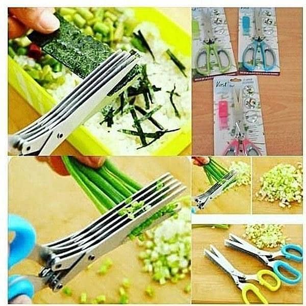 5 Layers Of Multi-Functional Stainless Steel Kitchen Scissors
