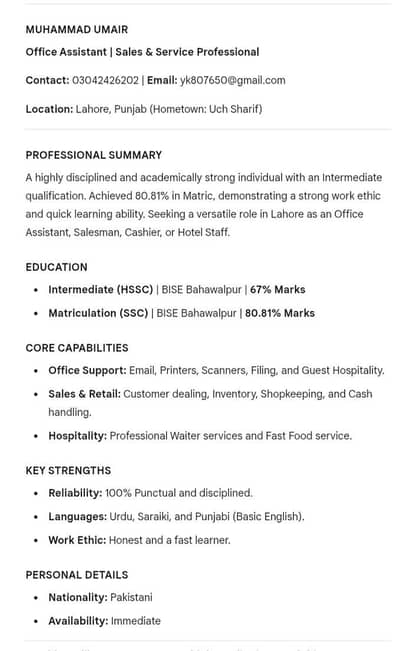 NEED A JOB (*Complete ICS from College)