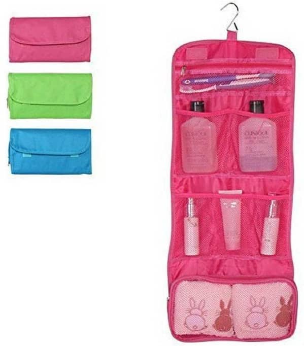 Wall-Mounted Makeup Bag Organizer for Travel and Home