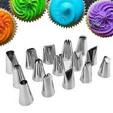 Cakeware 12 Piece Cake Decorating Set Frosting Icing Piping Bag Tips With Steel Nozzles
