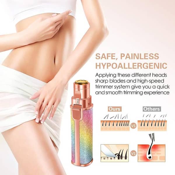 2-in-1 Rechargeable Body and Face Trimmer for Painless Hair Removal – Suitable for Men's and Women's Grooming