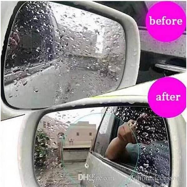 2Pieces 95*95mm 2in1 HD Rainproof Car Rear view Mirror Film Sticker Rain Proof Sticker Film Protective Film Side Windown