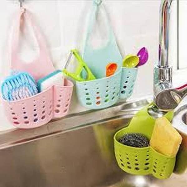 Adjustable Sink Sponge Storage Rack - Portable Hanging Basket for Bathroom and Kitchen