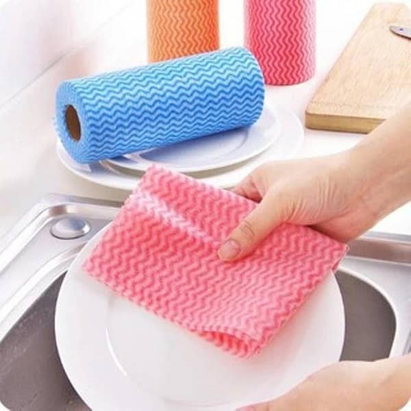 Multipurpose Non-Woven Kitchen Cleaning Wipes Cloth Roll for Kitchen, Bathroom Washing Disposable Cloth