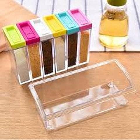 6-Pack Plastic Spice Shaker Storage Containers