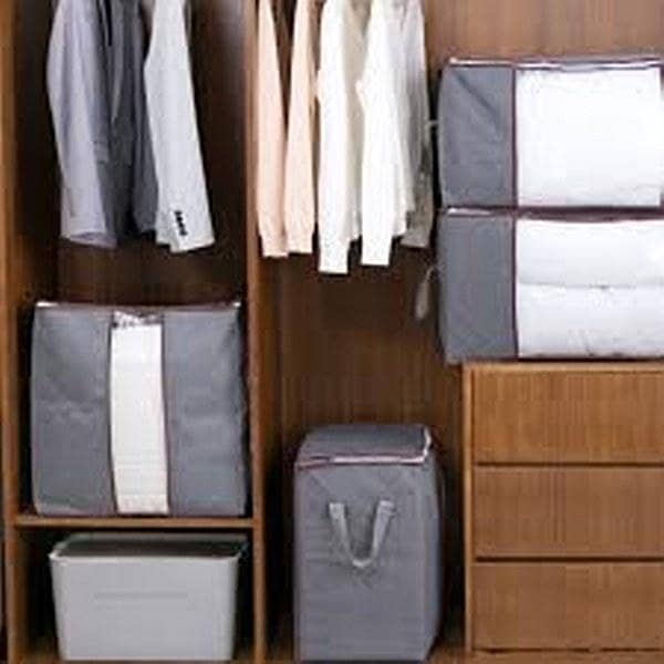 Foldable Bamboo Charcoal Portable Storage Box for Clothes, Blankets, and Quilts