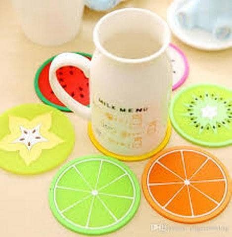 Pack Of 6 Fruit Coaster Silicone Tea Cup Drinks Holder Mat Placemat Pads