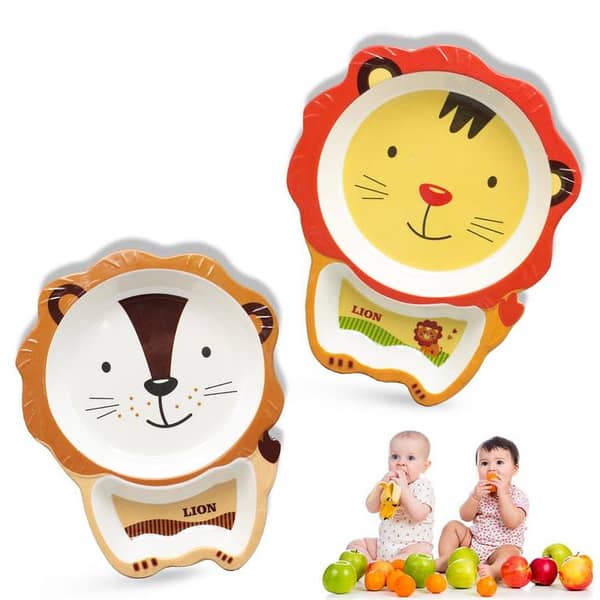 Lion Dinnerware Divided Plate Portion Plate for Kids Children Meal