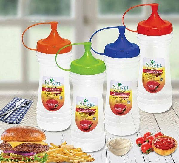 1 PC Plastic Squeeze Bottle Ketchup Mustard Honey Sauce Dispenser Bottle