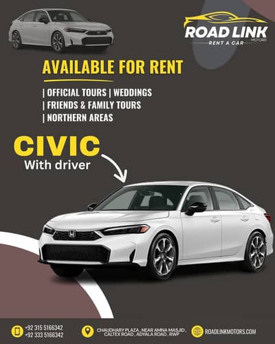 Civic, Revo, Prado, V8, land cruiser , Brv, BMW, Corolla , Rent a car