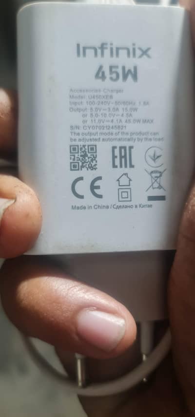 infinix 60i charger 45 waat original offical