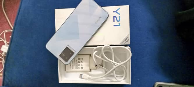 vivo y21 (4+3/64GB) complete box with charger