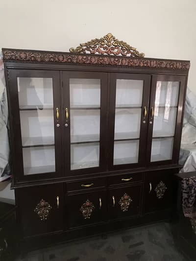 Wooden Crockery Showcase Elegan Taj