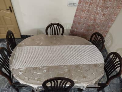 dining table set with six chairs