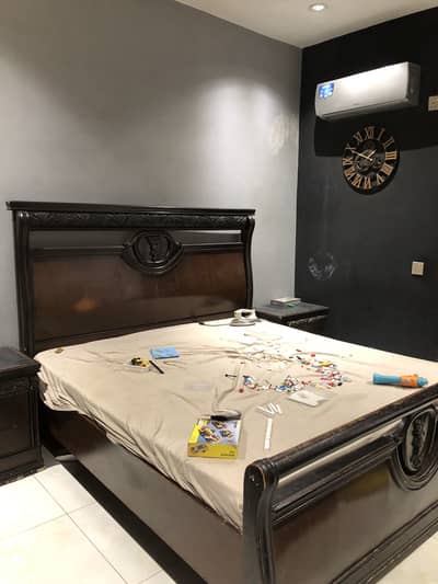 King Size Bed with side tables & Mattress