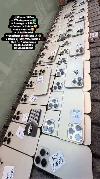 iphone 14pro 256gb LLA Official pta approved waterpacked stock