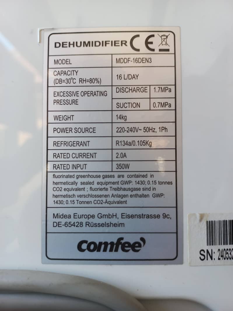 Comfee Dehumidifier 4