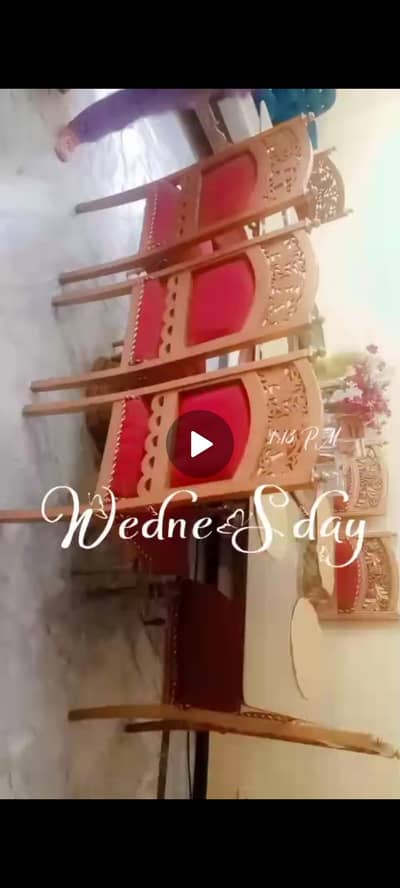 Dining Table - 8 Chairs -  Solid Wood