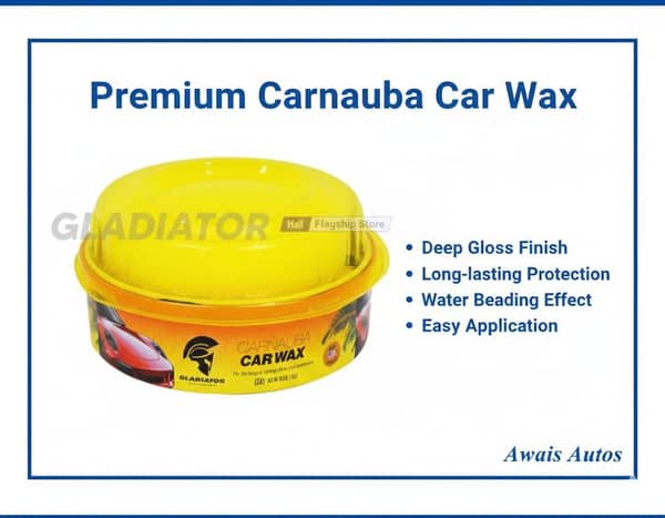 Gladiator Carnauba Car Wax High Gloss Shine GT41 – 230g