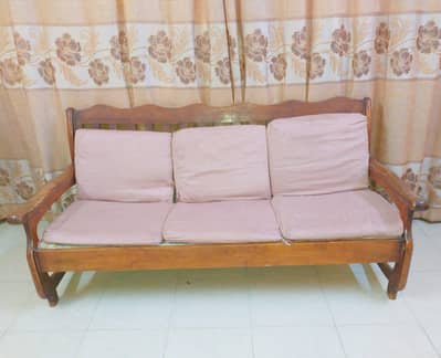3 Seater Wooden Sofa