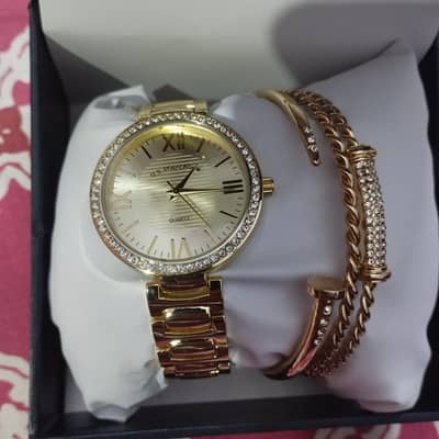 U. S. Polo Assn. Women’s Gold-Tone Watch & Bracelet Gift Set