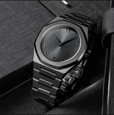 Black Arabic aura watch for man fashion