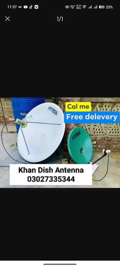 Double dish antenna complete setup