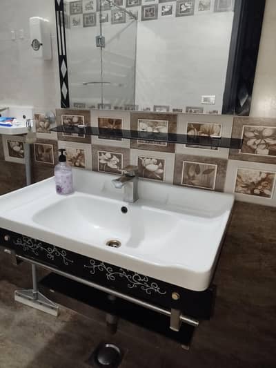 Vanity Set along with Faisal Brand Tap and Steel Bottle Trap