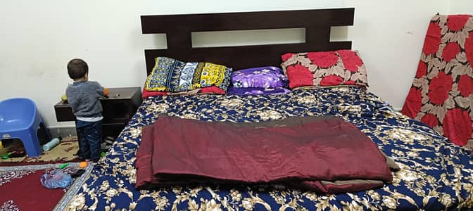 Double bed with side tables