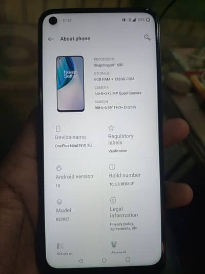 one plus node N10 5 g 6gb 128 gb