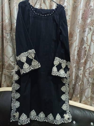 2 piece black dress new medium size