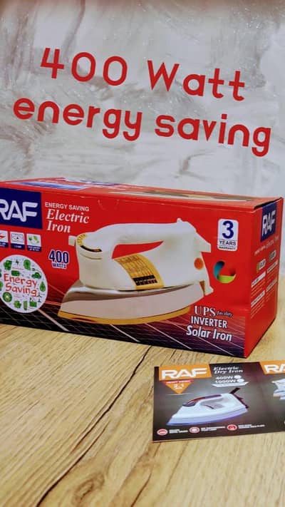 400 watt iron energy saving iron. . . . RAF company. . .