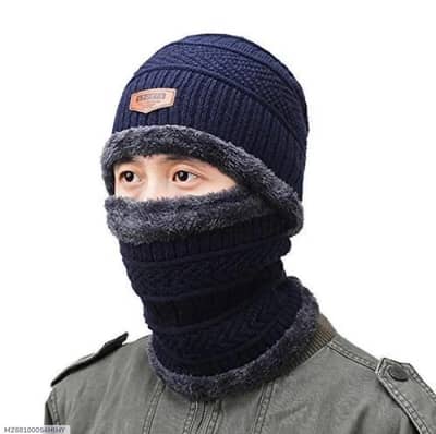wool neck warmer and wool cap