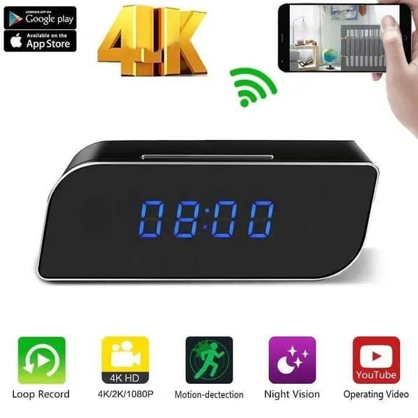 Digital  Table Clock Camera Wifi  1080p
