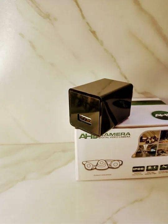 Multi-Functional Charger Camera | Smart Charger Adopter Camera with IP Recording | Portable Security Charger Adaptor Camera with TF Card Support