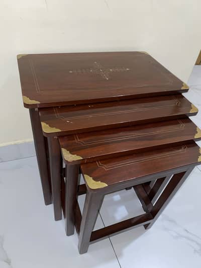 4 Wooden Nesting Side Tables