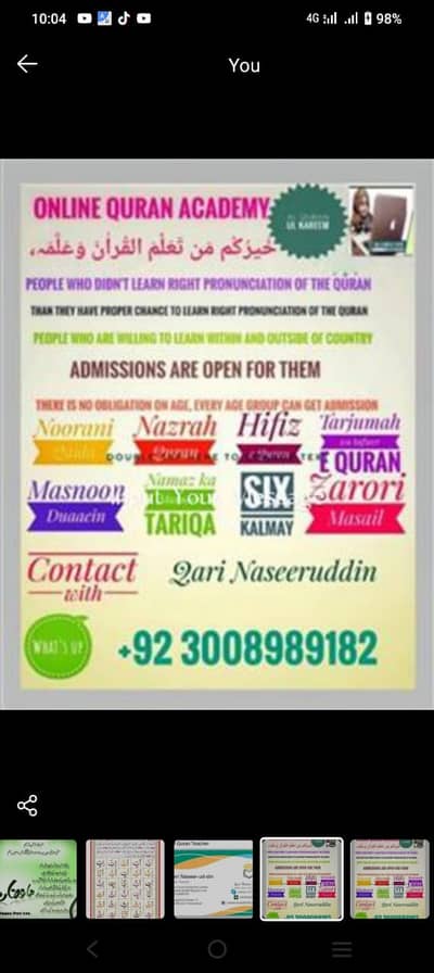 Online Quran,Nazra and arabic teaching classes