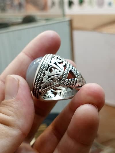 IRANI HAQEEQ TOP QUALITY SILVER CHANDI HAND MADE RING