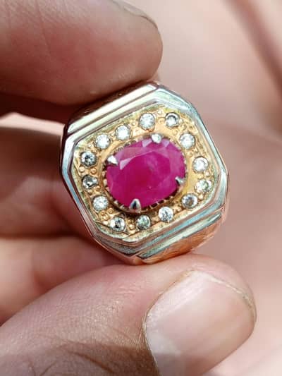 AFGHANISTAN RUBY YAQOOT KABULI SILVER MEN RING
