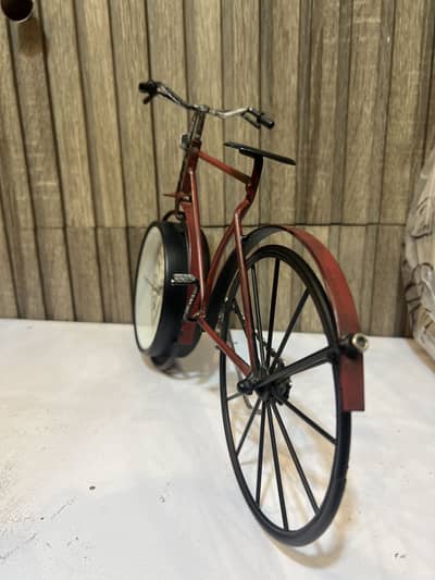 Vintage Metal Bicycle Table Clock - Antique Home Decor Piece