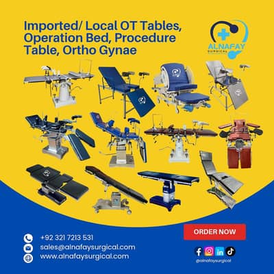 Imported/ Local OT Tables, Operation Bed, Procedure Table, Ortho Gynae