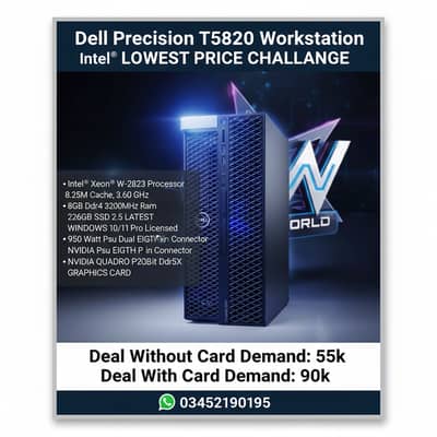 Dell Precision T5820 Workstation Intel® W-2223 LOWEST PRICE CHALLANGE