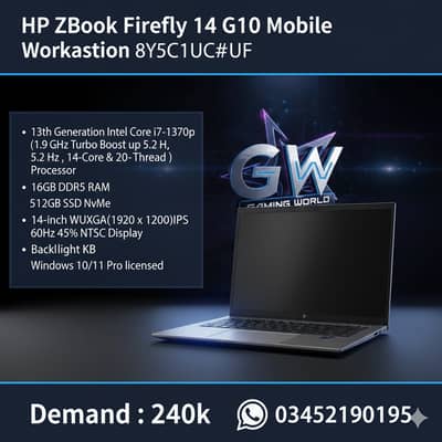 HP ZBook Firefly 14 G10 Mobile Workstation i7 1370p Ddr5