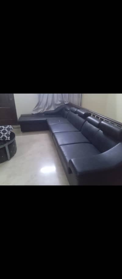 Leather L shape sofas